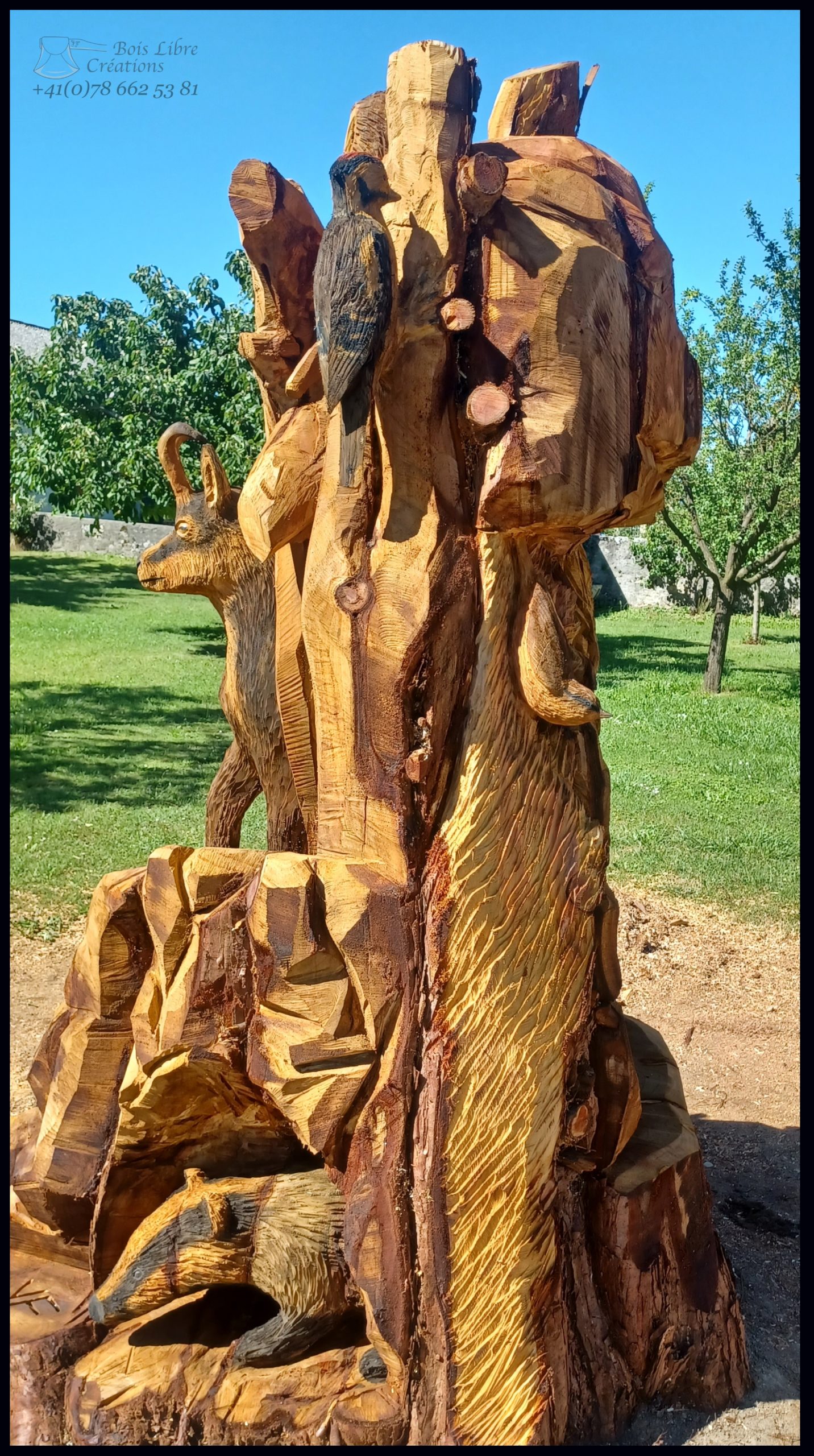 Yvan Freiholz Bois Libre Créations Sculpture à la tronçonneuse Bestiaire Agiez (21)